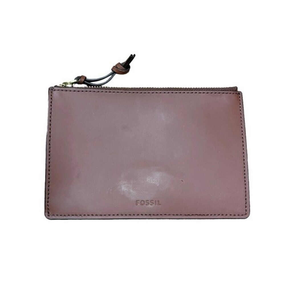 Fossil Brown Leather Pouch Zip